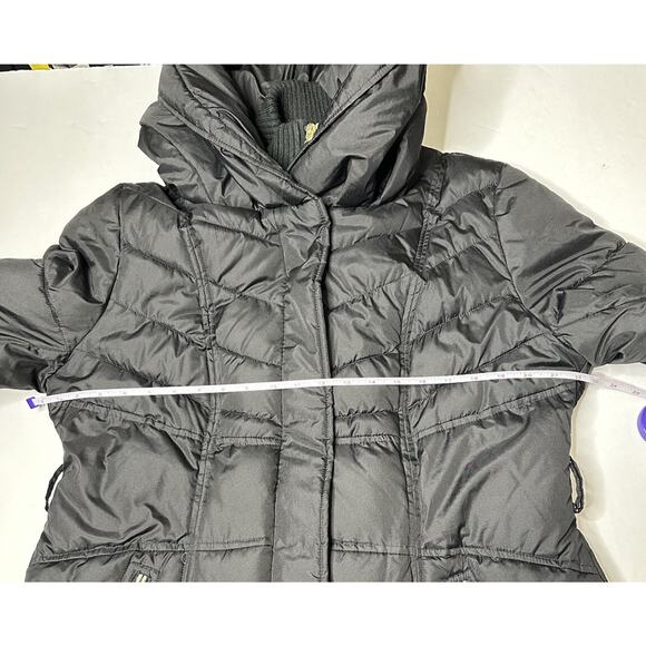 Kensie Outerwear Black Long Puffer Coat W/ Oversized Hood SZ XL *No Belt* - Picture 9 of 16